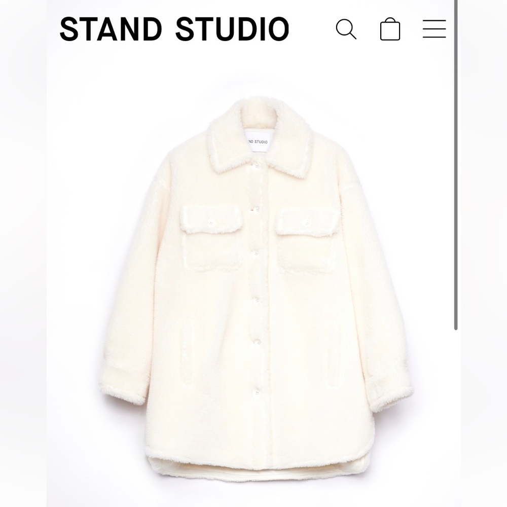 STAND STUDIO Sherpa Coat White